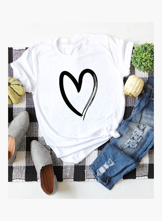 Generic - Cute Love Heart T-Shirt Top Pink - Image 1