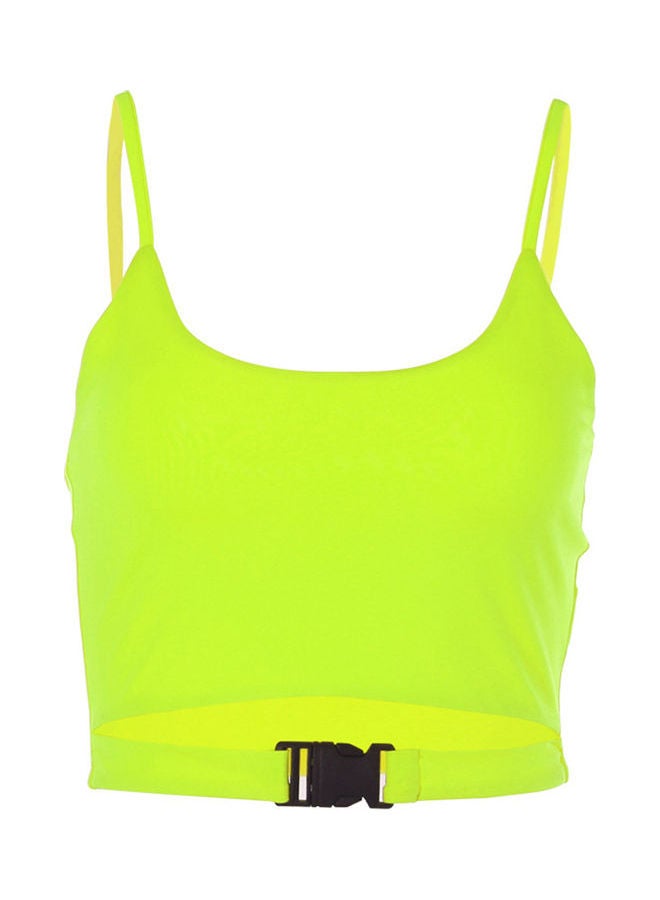 Cropped Vest Top Fluorescent Yellow 