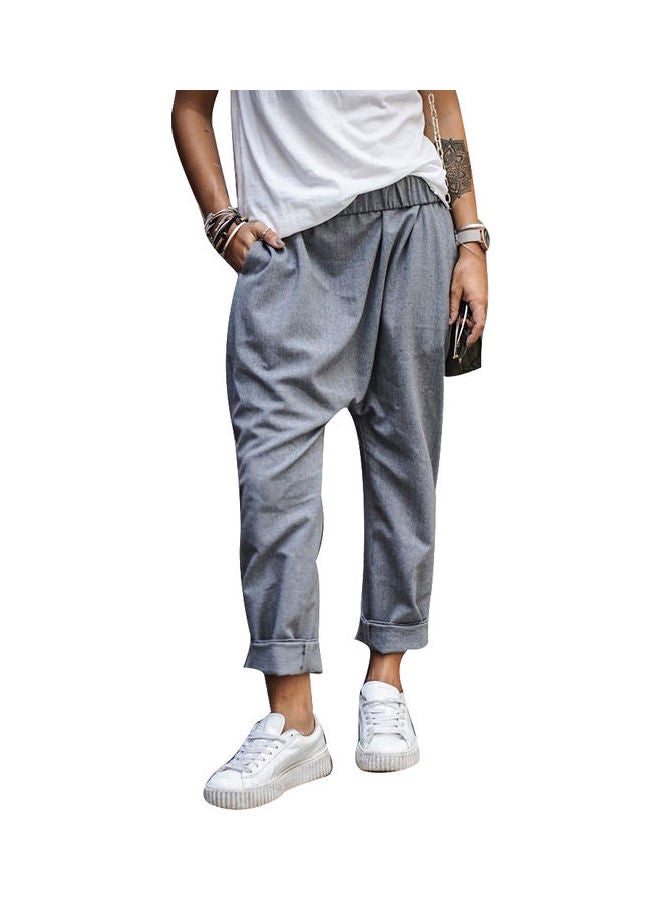 Elastic Waist Long Trouser Grey  - Image 1