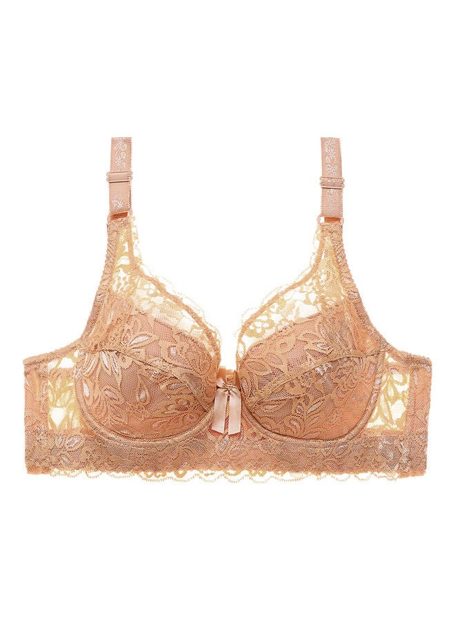 Floral Lace Bra Dark Apricot 