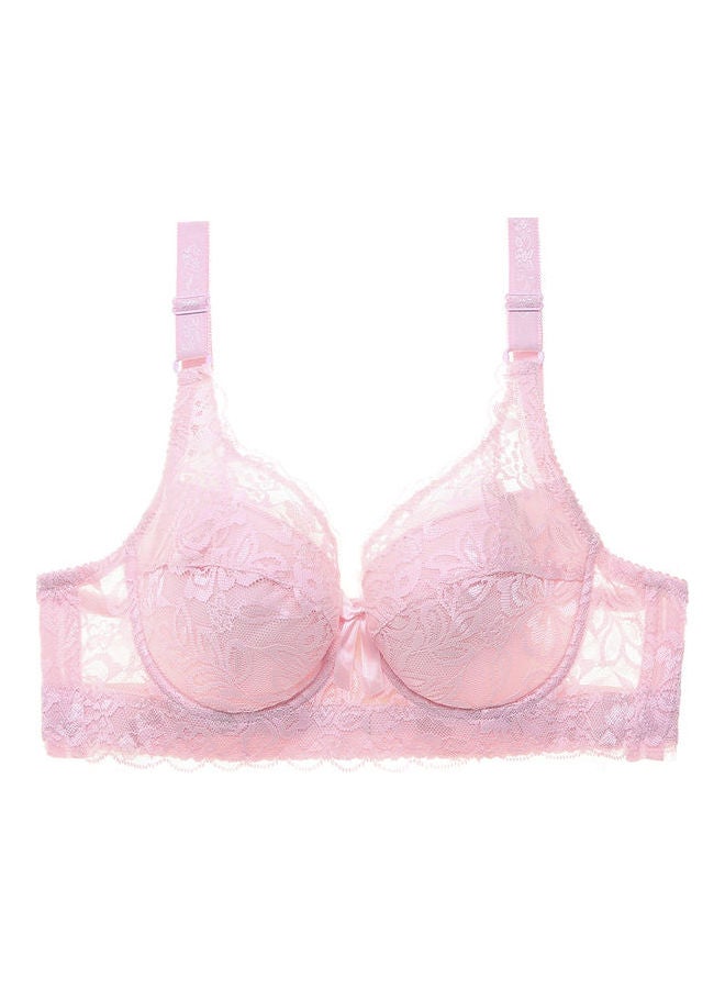 Floral Lace Bra Pink
