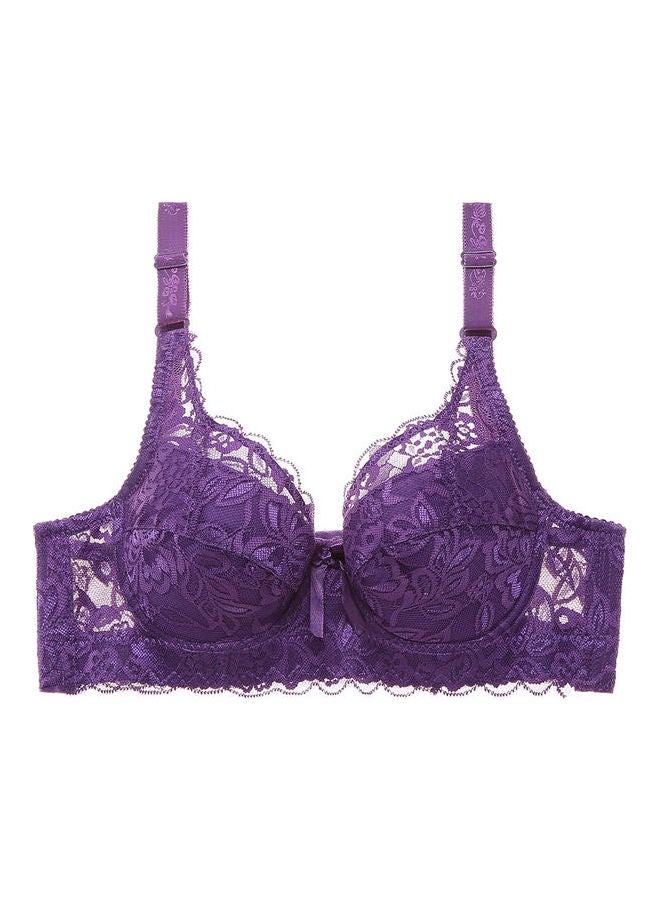 Floral Lace Bra Purple - Image 1