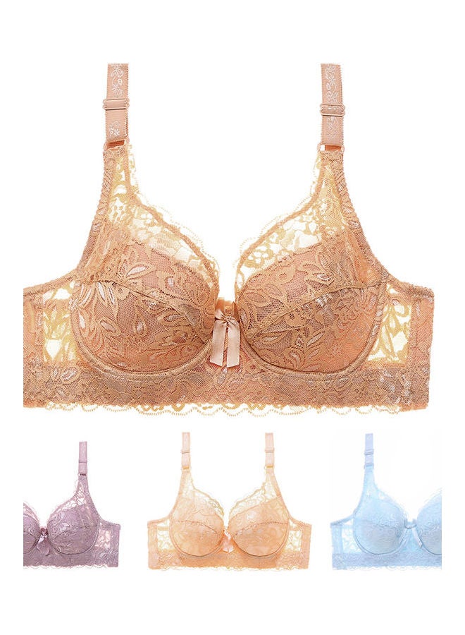 Floral Lace Bra White  - Image 3