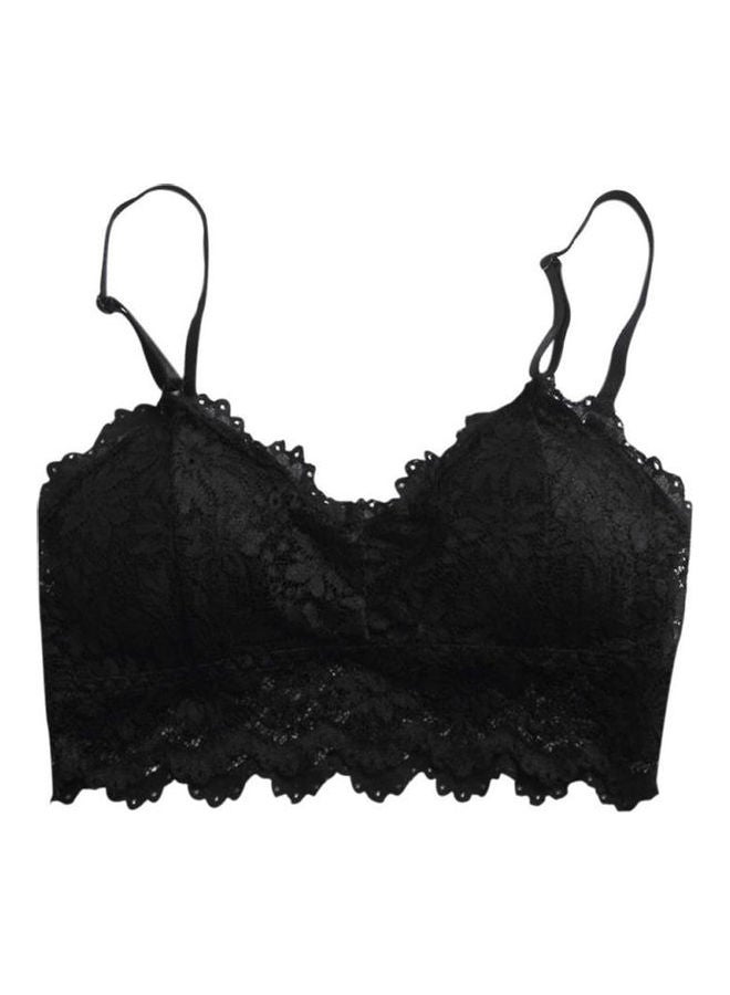 Camisole Padded Bralette Crop Top Black  - Image 1