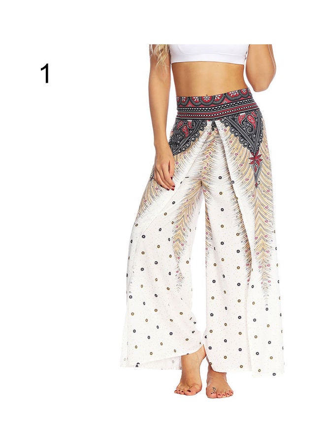 Yoga Fitness Side Split Wide Leg Pants Multicolour - Image 1