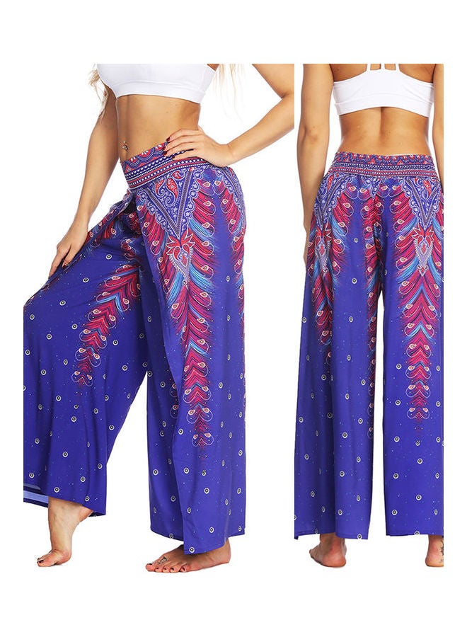 Yoga Fitness Side Split Wide Leg Pants Multicolour - Image 3