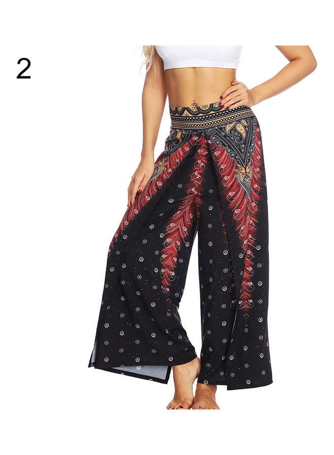 Yoga Fitness Side Split Wide Leg Pants Multicolour - Image 5
