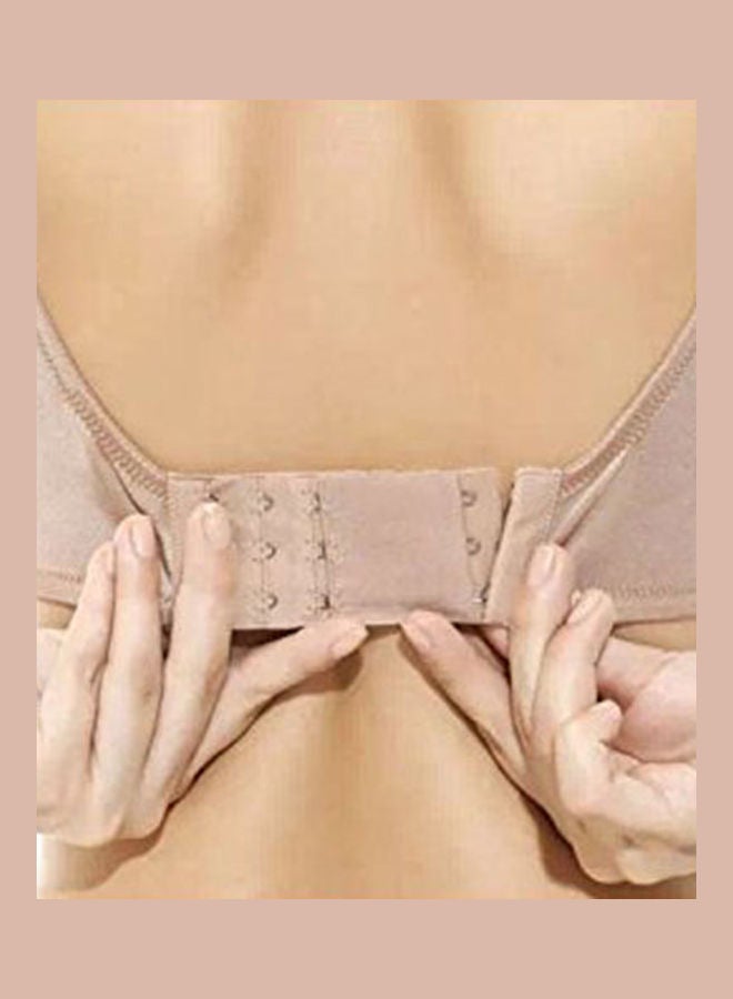 Generic - 6 Pieces Women 2 Rows 4 Hooks Flexible Bra Back Strap Extender Underwear Accessories Black-Skin-White - Image 1