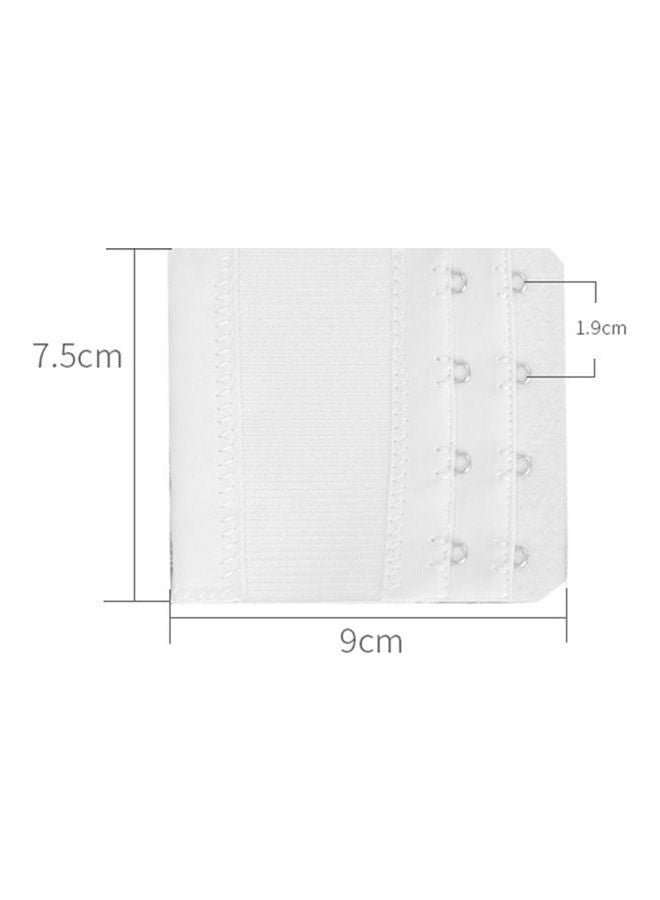 Generic - 6 Pieces Women 2 Rows 4 Hooks Flexible Bra Back Strap Extender Underwear Accessories Black-Skin-White - Image 1