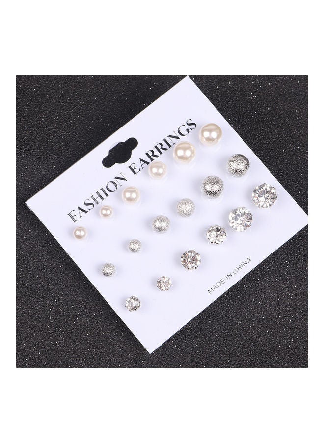 مجموعة أقراط مرصعة على شكل كمثرى مكونة من 9 أزواج - Image 2