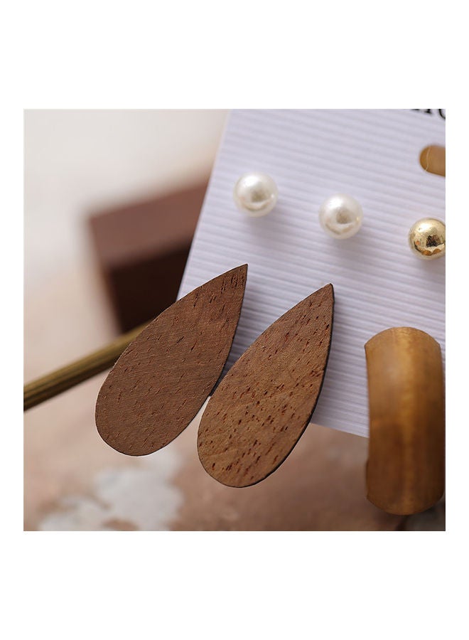 مجموعة أقراط أذن مرصعة باللؤلؤ من 6 أزواج - Image 3