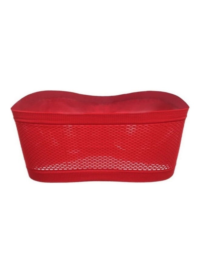 Solid Color Strapless Seamless Push Up Tube Top Bra Red - Image 2