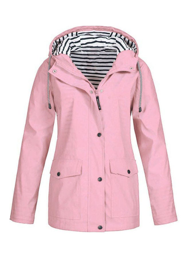 Generic - Long Sleeve Zipper Rain Coat Jacket Pink - Image 1