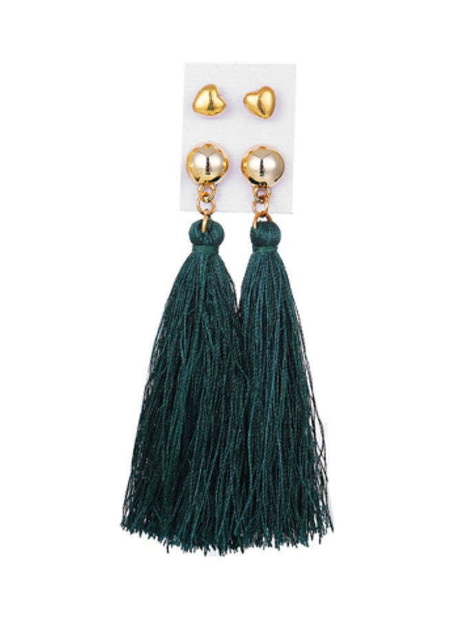 طقم من 6 أزواج من الأقراط الكبس والأقراط ذات الشرابة - Image 3