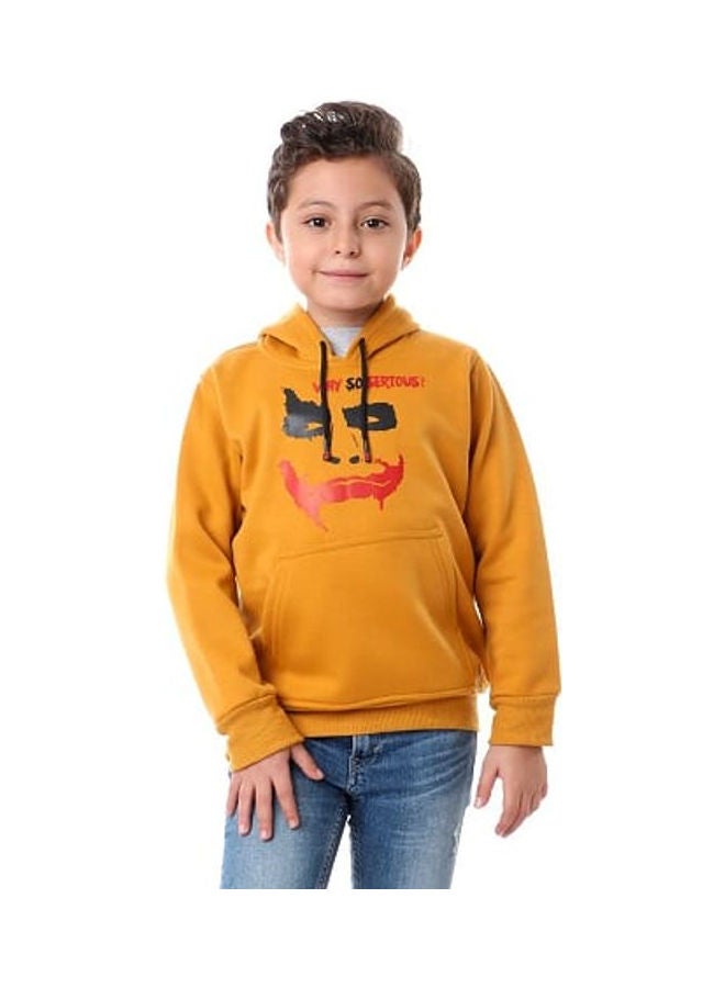 Caesar Joker Printed Hoodie Mustard/Red/Black - Image 1