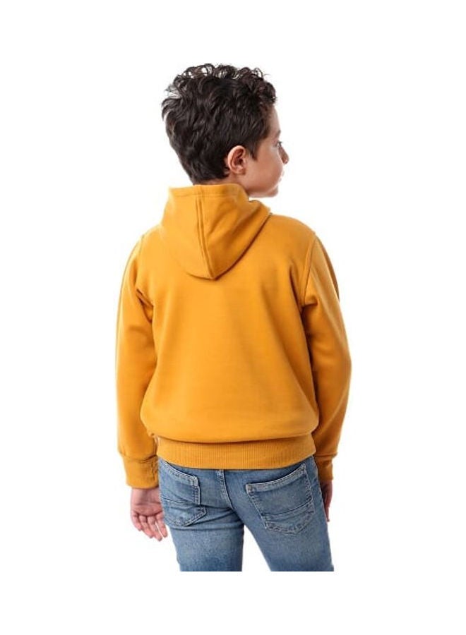 Caesar Joker Printed Hoodie Mustard/Red/Black - Image 3