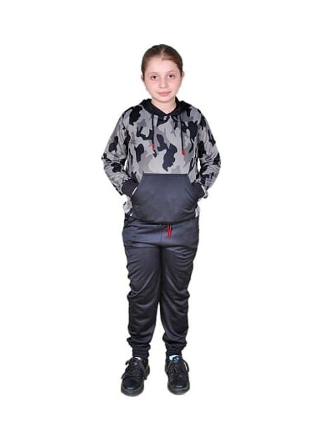 Caesar Training Hoodie With Pants Grey/Black - Image 1