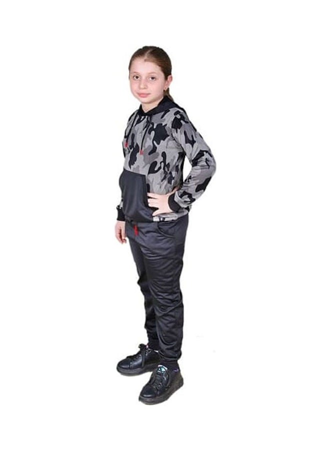 Caesar Training Hoodie With Pants Grey/Black - Image 2