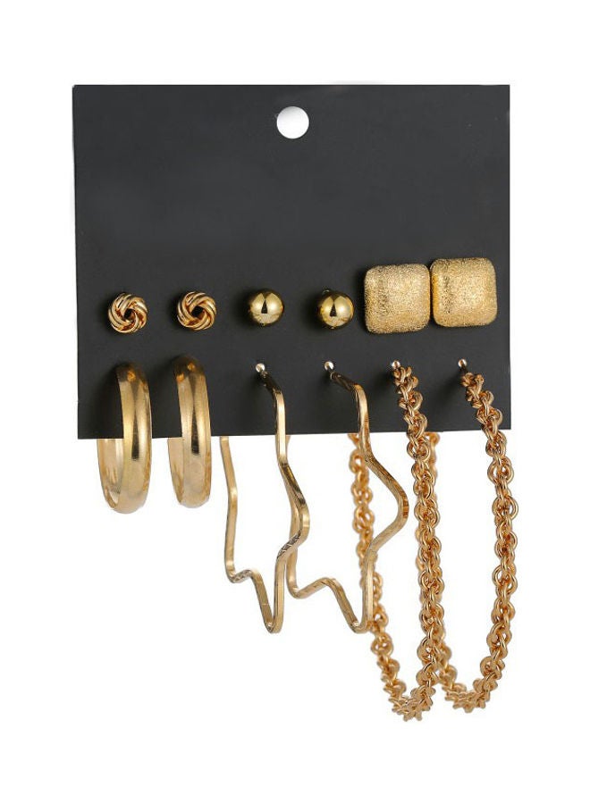 طقم أقراط وأقراط حلقية للأذن مكون من 6 أزواج - Image 1