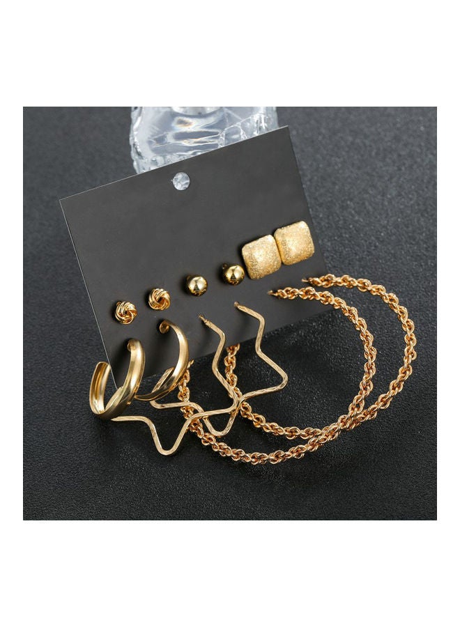 طقم أقراط وأقراط حلقية للأذن مكون من 6 أزواج - Image 2