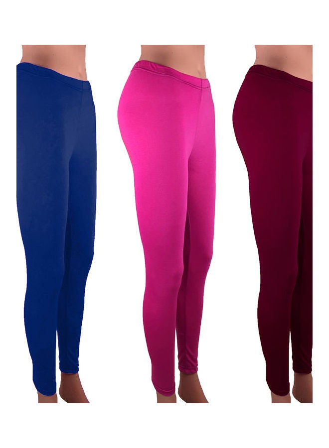 Solid Elastic Waist Leggings Black  - Image 4