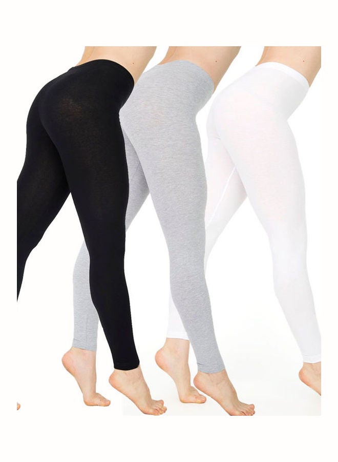 Solid Elastic Waist Leggings Black  - Image 5