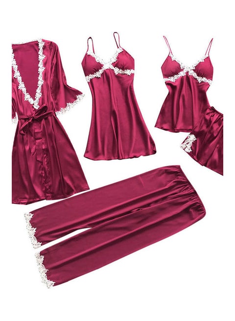 5-Piece Sleepwear Set Red