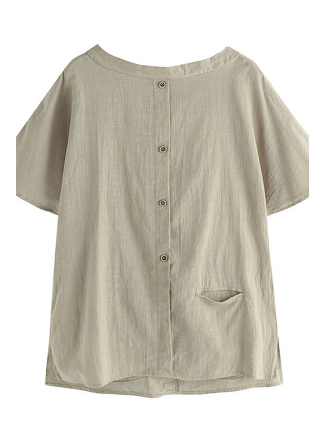 Pocket Detail Short Sleeves Shirt Grey