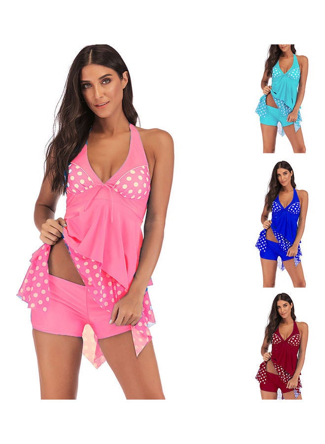 2-Piece Polka Dot Swimwear Set Pink  - Image 2