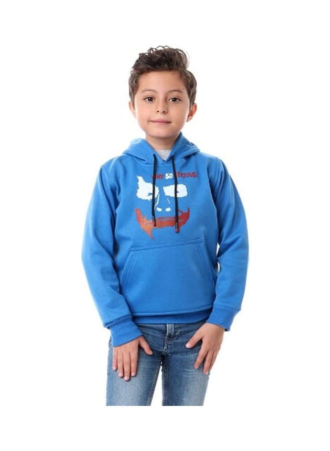 Caesar Joker Printed Hoodie Blue/Red/White - Image 1