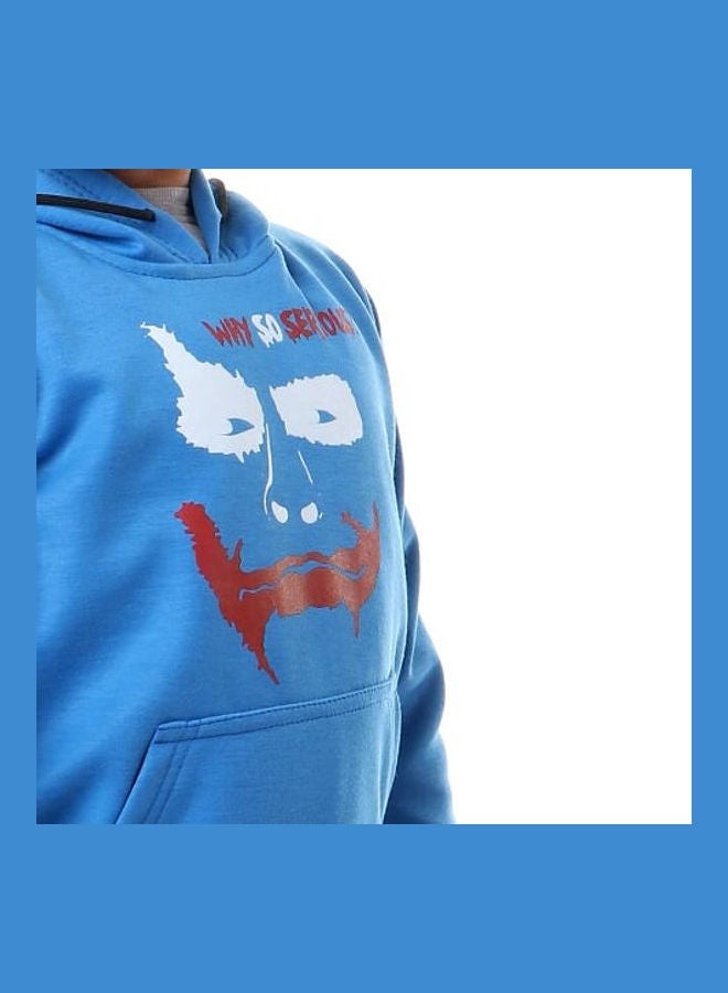 Caesar Joker Printed Hoodie Blue/Red/White - Image 4
