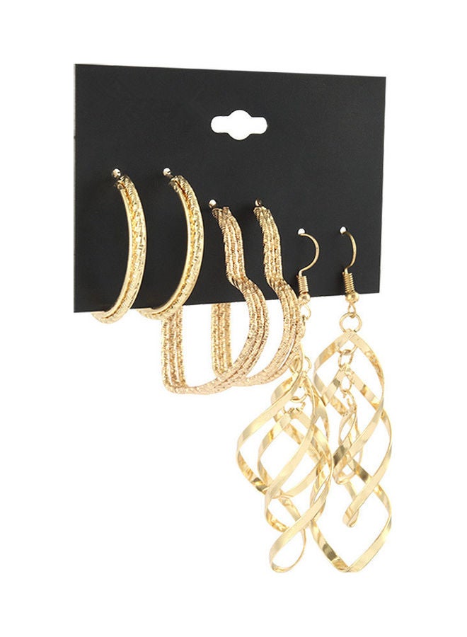 مجموعة أقراط متدلية و حلقية على شكل قلب مكونة من 3 أزواج - Image 1