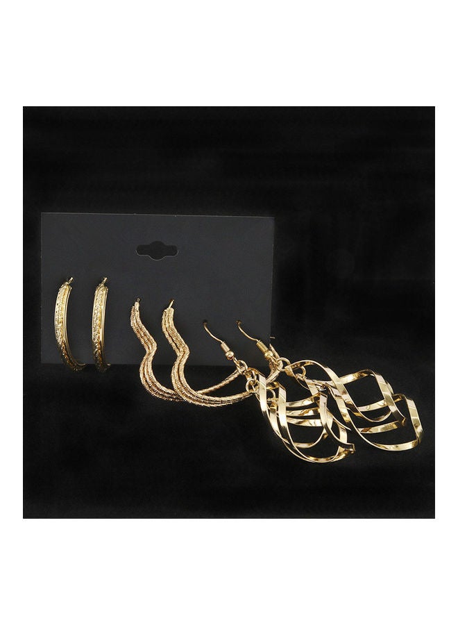 مجموعة أقراط متدلية و حلقية على شكل قلب مكونة من 3 أزواج - Image 2