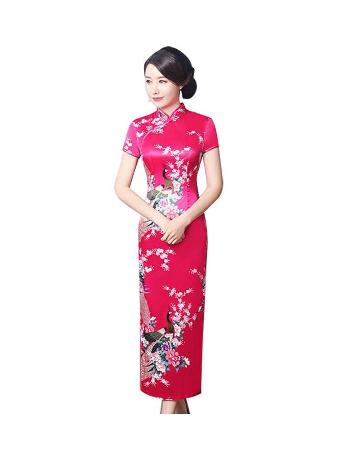 Long Dress Peach Red