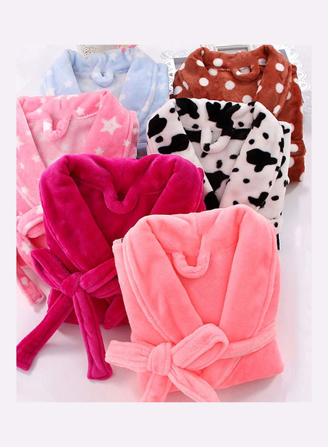 Dots Star Print  Gown Sleepwear Pink  - Image 2