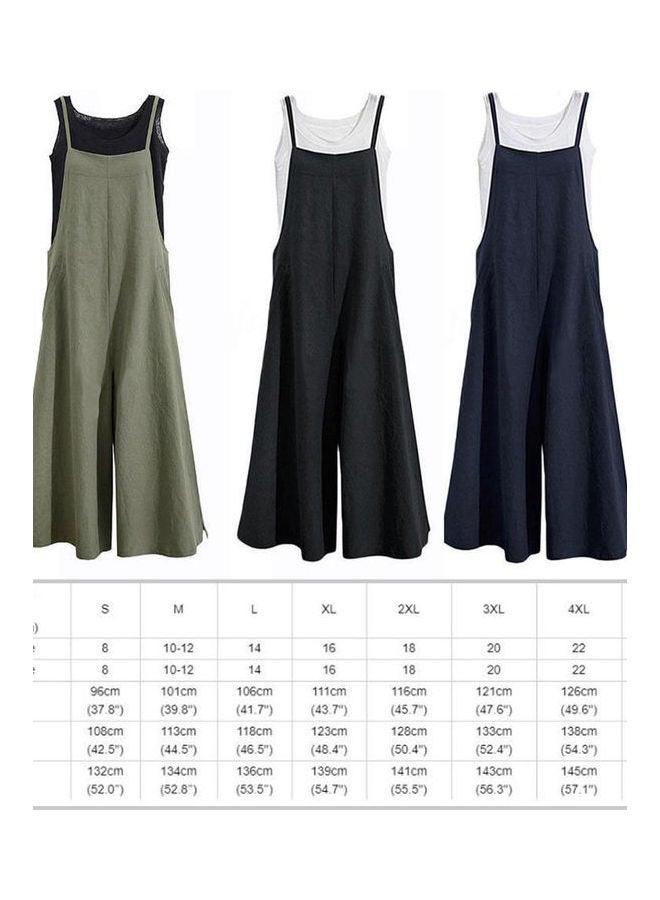 Casual Oversized Dungarees Army Green  - Image 1