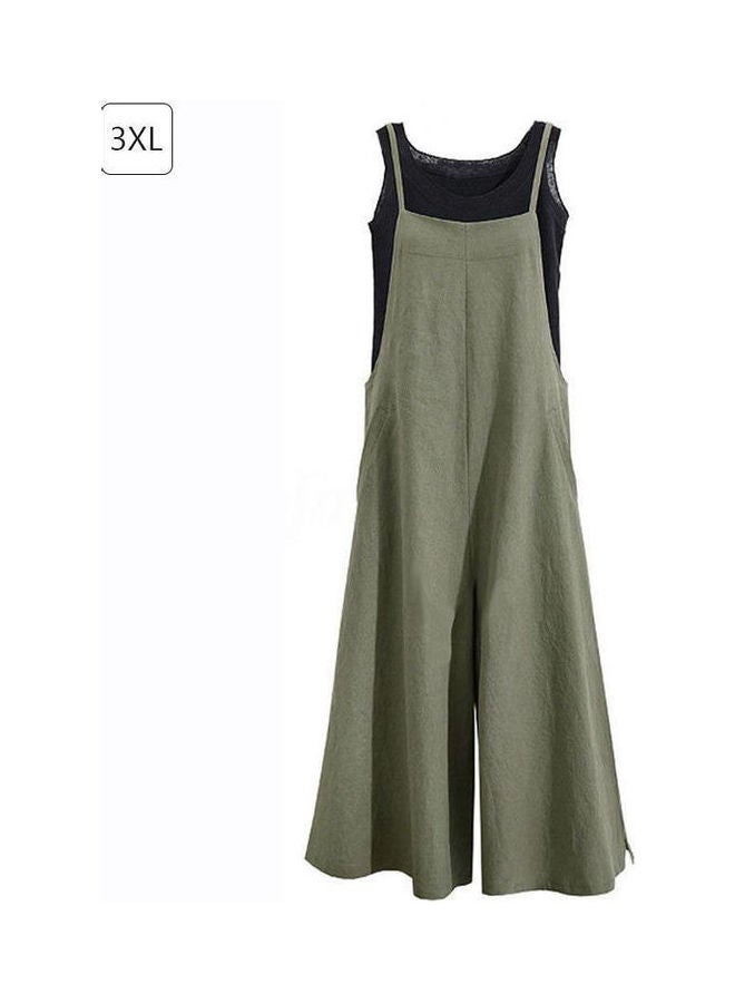 Casual Oversized Dungarees Army Green  - Image 2