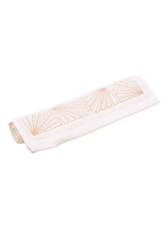 Generic Embroidered Bath Sheet White/Beige 90x150cm  - Image 2