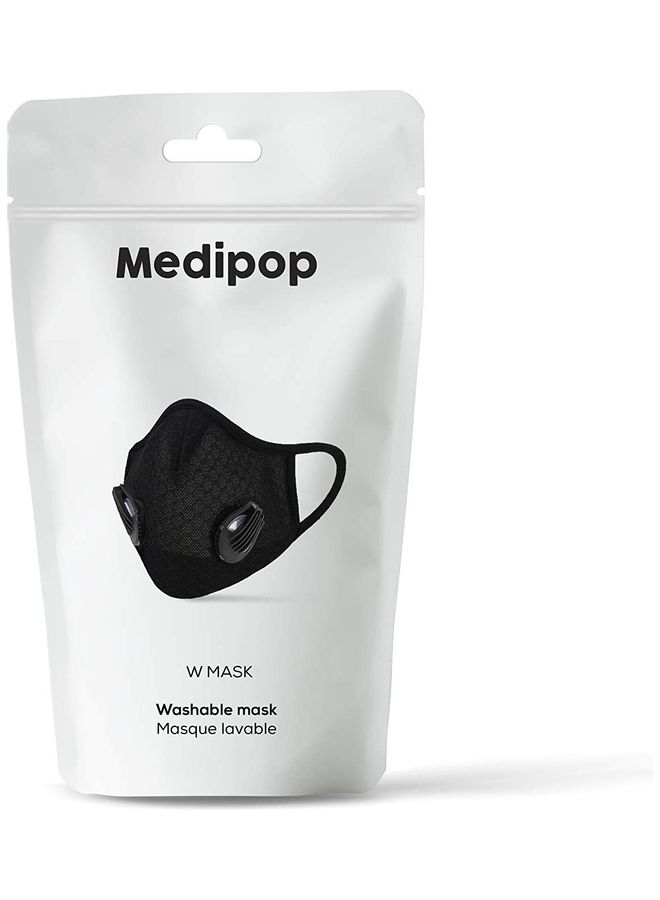 Washable Face Mask Black 17.5cm  - Image 1