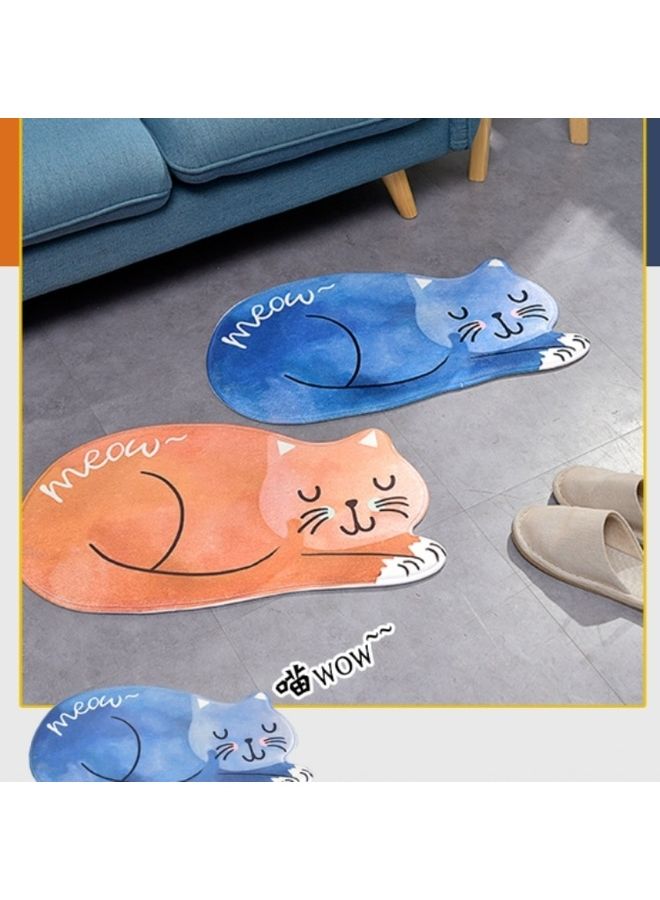 Generic - Cartoon Sleeping Cat Bath Mat Bathroom Carpets Toilet Anti-Slip Floor Mat Orange 40 x 5 x 25cm - Image 1