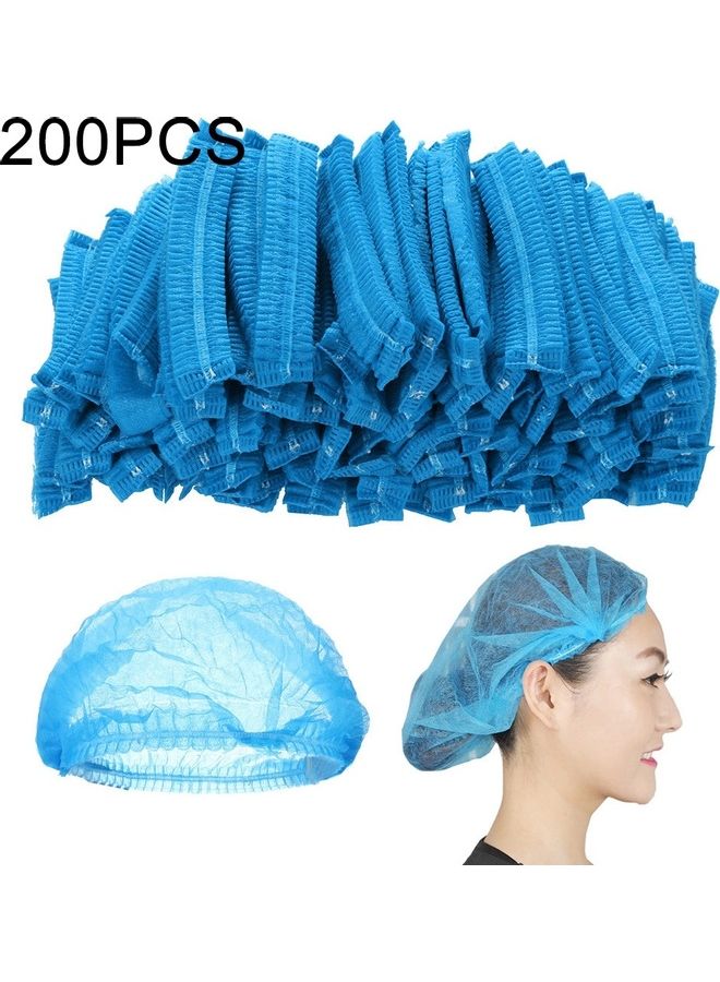 200-Pieces Disposable Anti Dust Hair Mob Bath Caps Mesh Blue 30 x 10 x 30cm - Image 1