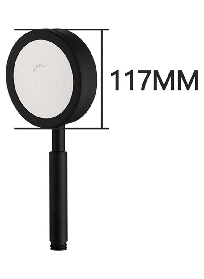 Round Pressurized Handheld Shower Head Black 13 x 10 x 13cm - Image 2