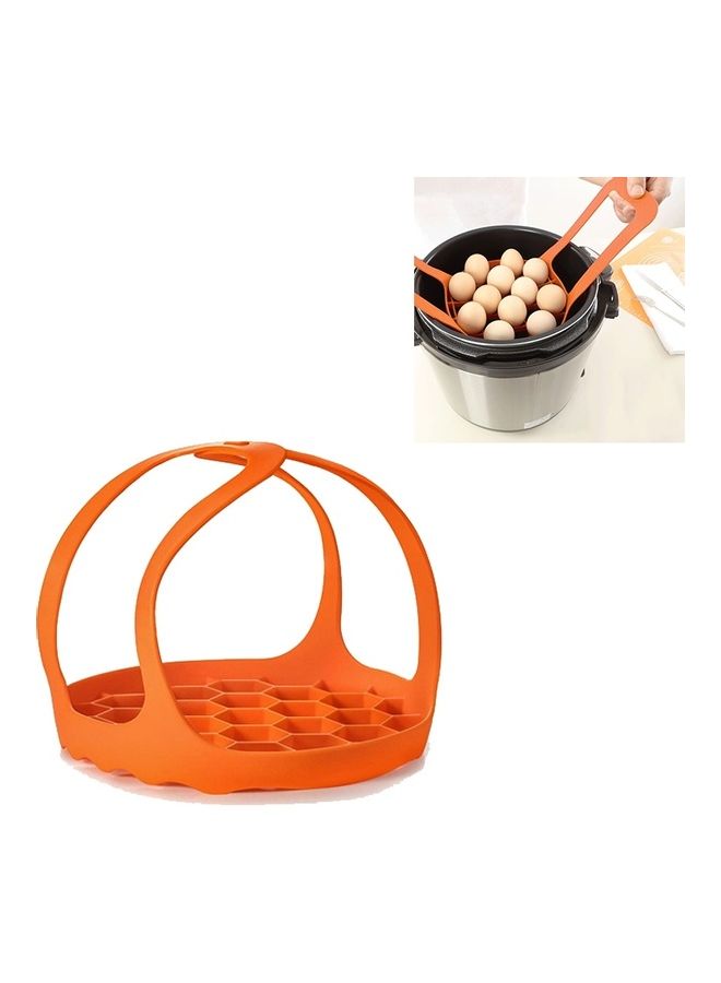 2 Pcs Egg Cooker Steamer Basket Orange 17 x 17 x 2cm  - Image 1