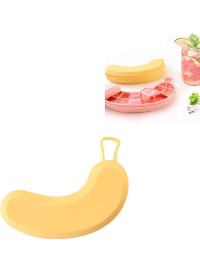 Generic DIY Ice Cube Mold Creative Fruit Shape Ice Box with Lid, Yellow 18 x 10 x 5centimeter  - Image 1