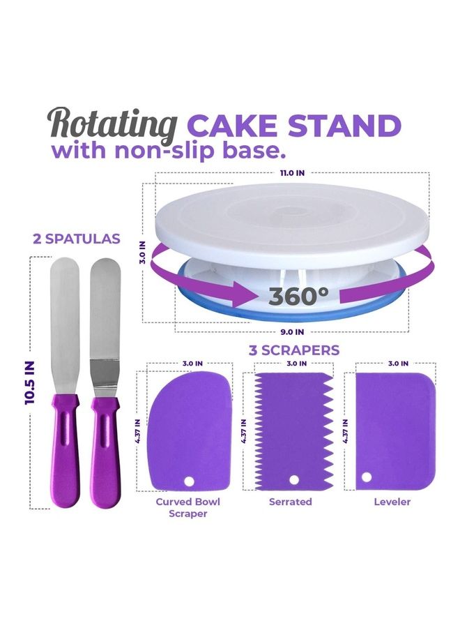 12 Pcs/Set Cake Turntable Set Multicolour 28 x 7 x 28cm - Image 2