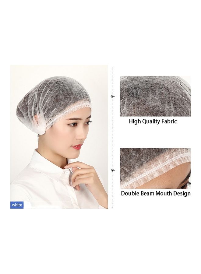 Non-woven Disposable Pleated Anti Dust Hat Bath Caps White 30 x 10 x 30cm - Image 5