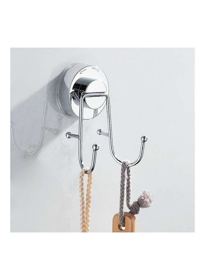 Nail-free and Punch-free Strong Sucker Double Wall Hook Multicolour 15 x 9 x 10cm - Image 1