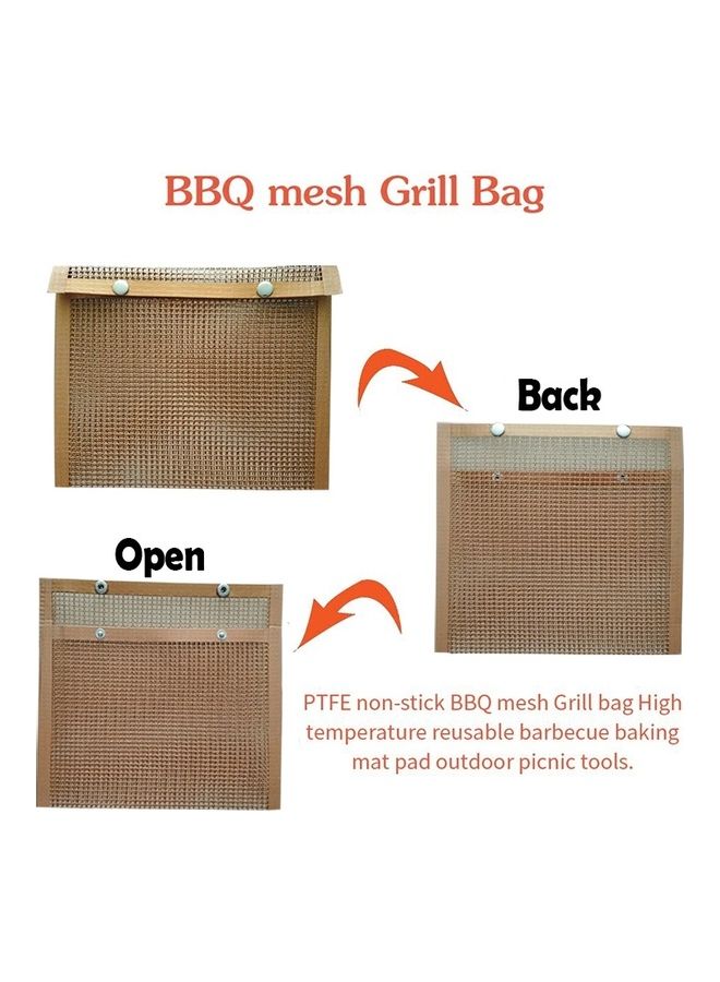 Barbecue Heat Resistant Non-Stick Grilling Mesh BBQ Baking Bag Multicolour 28 x 2 x 24cm - Image 3