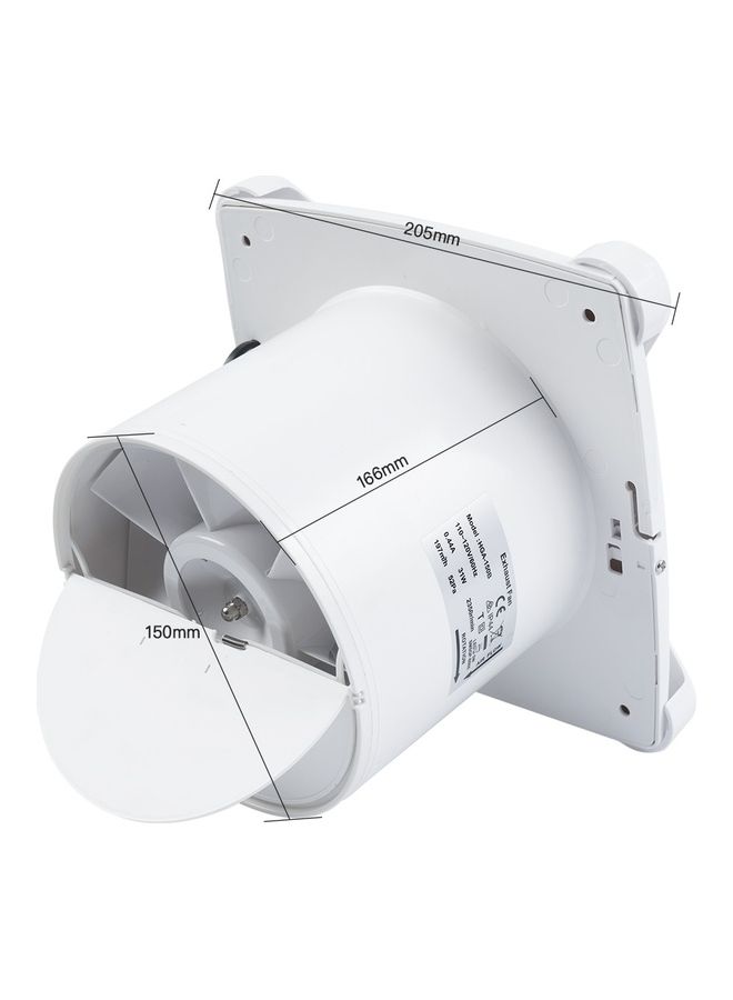 Wall Mounted Exhaust Fan White 22 x 22 x 18cm - Image 4