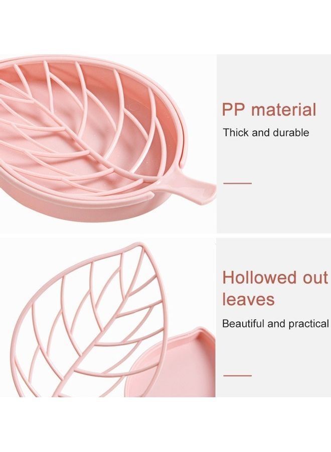 قطعتان من حامل الدش للصابون بطبقتين على شكل ورقة شجر أخضر 34 x 2 x 11سم - Image 3